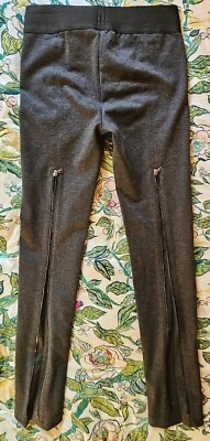 BCBGMaxazria Mujeres S Kimana Espalda Ajustada Acento de pantorrilla Cremallera Elastizada Leggings Gris Foto 1 de 4