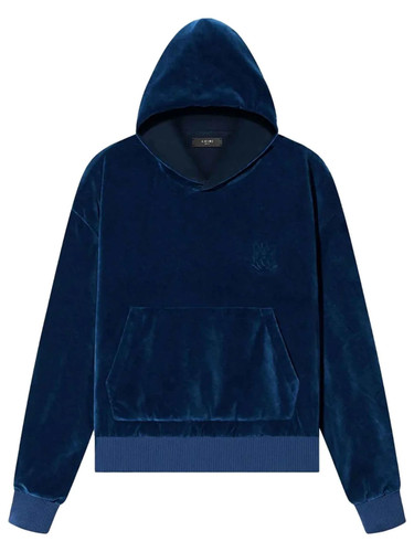 Felpa con cappuccio reversibile Amiri MA in velluto blu. Taglia XS. Nuovo con etichette. Prezzo consigliato: £ 1.190