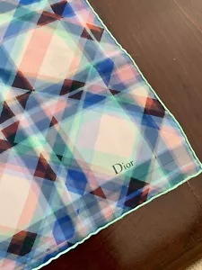 Christian Dior silk head kerchief Scarf Multicolour square geometric print - Picture 1 of 7