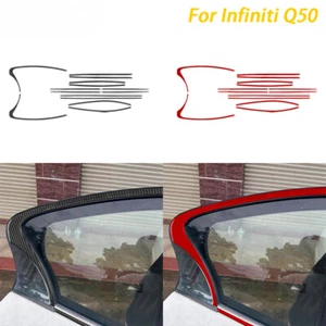 Accesorio de coche para Infiniti Q50 2014-2020 ventana de puerta exterior de fibra de carbono real - Imagen 1 de 50