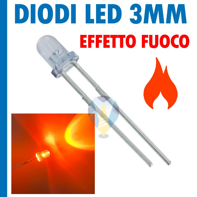 20 pezzi diodi diodo led tremolante diametro 3mm effetto fuoco reale presepe - Immagine 1 di 1