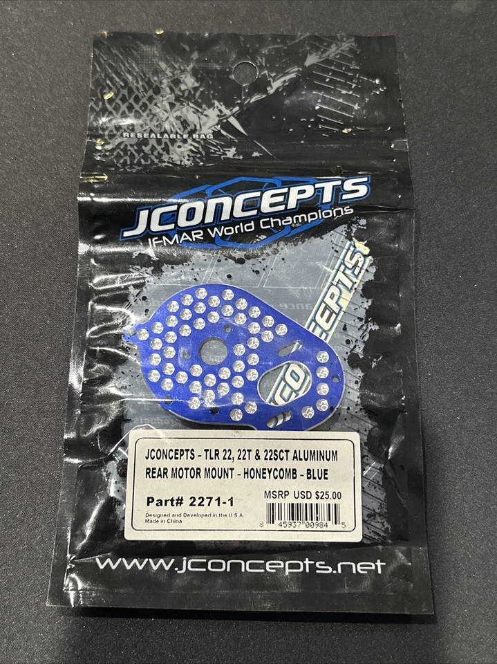 JConcepts 2271-1 22/22T/22SCT Aluminum Honeycomb Motor Mount (Blue) - Image 1 of 1