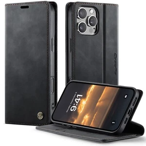 For iPhone 17 16e 15 14 13 12 11 Pro Max XS XR 8 Leather Wallet Case Stand Cover - Picture 1 of 28