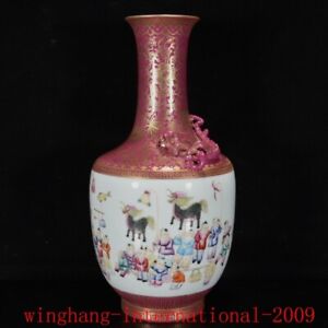 China carmine glaze porcelain gild tongzi panlong Zun Cup Bottle Pot Vase Jar