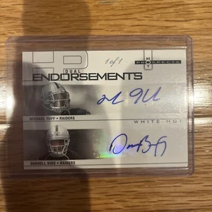 2006 FLEER HOT PROSPECTS DUAL AUTOGRAPH Michael Huff- Darnell Bing 1/1 RAIDERS!! - Picture 1 of 4
