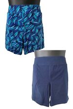 Denim & Co. 2-Pack Active Petite Duo Stretch Shorts Blue Palm/Navy