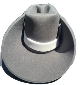 FOAM COWBOY WESTERN COSTUME HAT gray charcoal white Made USA 30 gallons - Picture 1 of 4
