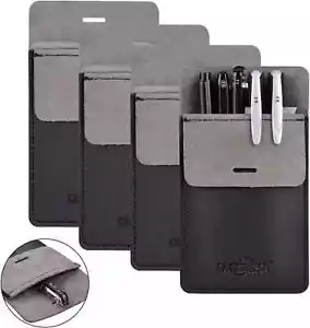 Pocket Protector, Cacturism 4 Pack Premium PU 4 Count (Pack of 1), Black - Picture 1 of 7