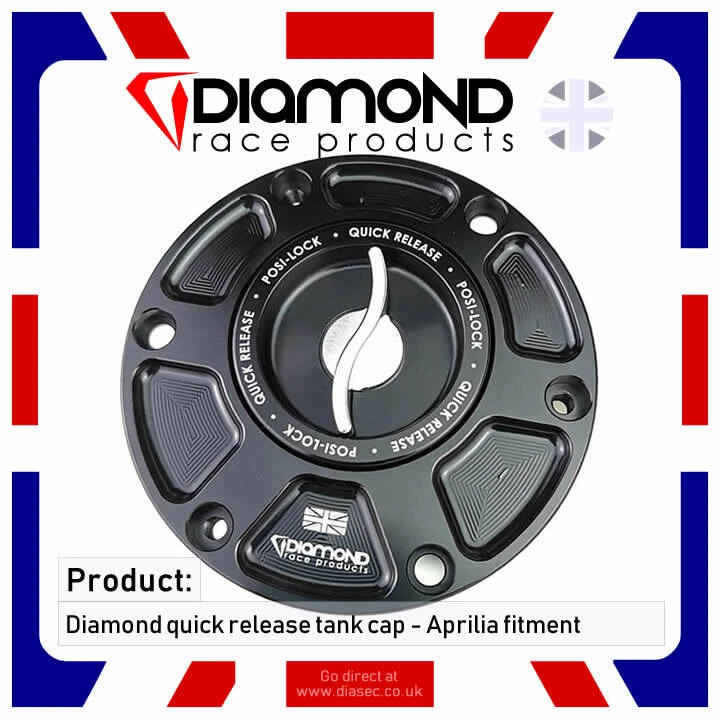 DIAMOND RACE PRODUCTS - APRILIA RS660 QUICK RELEASE TANK CAP - 2020-2021 Models - Image 1 of 4