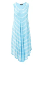 Womens Summer Sun Umbrella  Tie Dye Flower Beach Resort Wear Dress - Picture 1 of 1