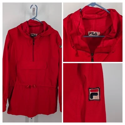 FILA Sport Vtg Italy Nylon Anorak Windbreaker 1/2 Jacket 44" Tennis Track Rain - Image 1 of 4