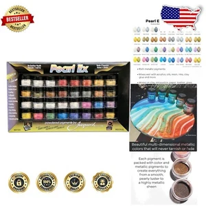Pearl Ex Pigment Powder 32 Color Set in 3g Jars for Versatile Art Projects - Picture 1 of 9