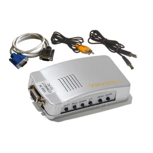 PC VGA to TV RCA Converter Switch Box Adapter Mac Composite Video AV Signal CZS - Picture 1 of 3