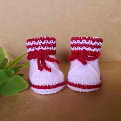 Knit baby booties, Baby slippers, Newborn shoes, Baby Girl booties 0-3 Months - Image 1 of 4