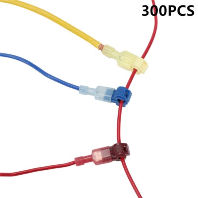300PCS 22-10Ga Fully Insulated T-Tap Quick Splice Combo Wire Terminal Connectors - Image 1 of 4