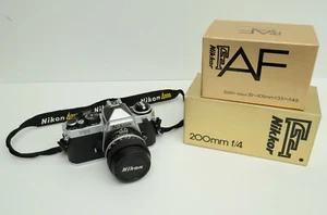 Authentic Nikon FE2 Camera 50mm Lens & Nikkor f/4 Zoom-Nikkor 35~100mm f/3.5~4.5 - Picture 1 of 12