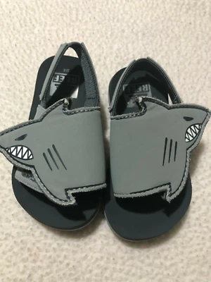 Toddler Size 3/4 REEF Sandals with Sharks and Ankle Strap (pre-owned) - Image 1 of 4