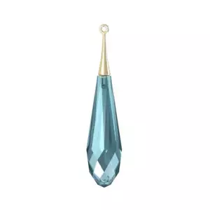 Pure drop pendant 6532 Swarovski® aquamarine (half hole) with trumpet cap 21mm - Picture 1 of 2