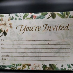 Christmas Party Invitations Holiday Upscale Elegant Floral 10 American Greetings - Picture 1 of 12