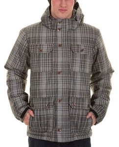 Vans Men's Mixter II Hooded Jacket Coat Gray/White PLAID PARKA REMOVABLE HOOD S - Picture 1 of 8