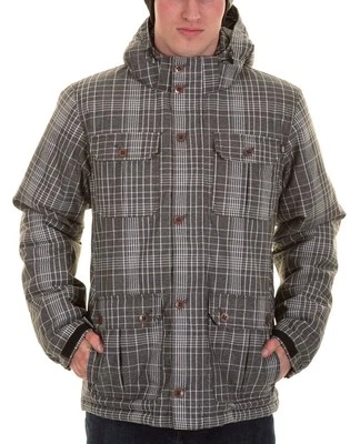 Vans Hombre Mixter II Chaqueta con Capucha Abrigo Gris/Blanco PARKA A CUADROS CAPUCHA EXTRAÍBLE XL Foto 1 de 4