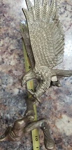 Vintage Solid Brass Eagle on a Branch 9 1/2" Tall - Picture 1 of 7