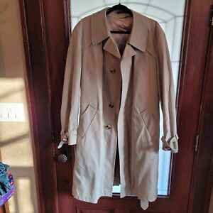 Vintage 'Burberry?' Trench Coat Made In Poland Rare Wool Lining 1960s  L40 Tan