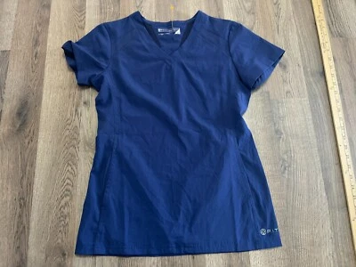 Blusa esfoliante cruzada branca, feminina tamanho XS, azul, gola V, manga curta - Imagem 1 de 4