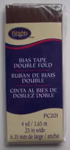 Lot 4 of 1/4" wide Bias double fold tape brown PC201 4 yards each - Picture 1 of 2