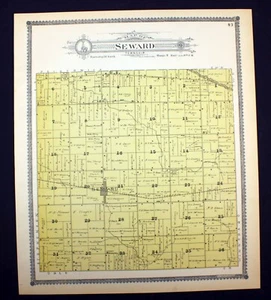 1905 Plat Map Seward Township Winnebago County Illinois - Picture 1 of 5