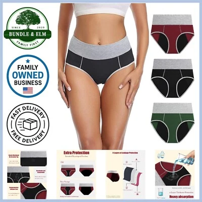 Washable Incontinence Underwear Women Leakproof Heavy Flow Reusable Panties - Image 1 of 4