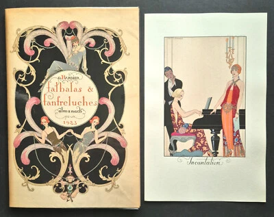 George BARBIER "Falbalas & Fanfreluches" 1923 Rare almanach complet 12 Pochoirs - Photo 1/4