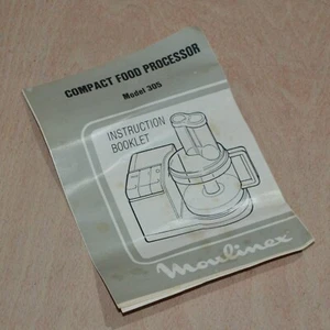 Moulinex Instruction Book Model 305 Compact Food Processor (Pamphlet Only) - Picture 1 of 4