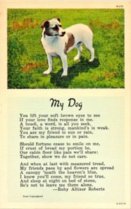 Tarjeta postal de mi perro, poema en honor al mejor amigo del hombre Ruby Roberts a70 - Imagen 1 de 2