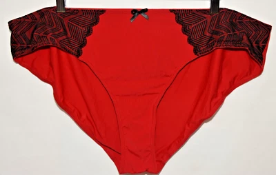 Calcinha de biquíni Adore Me Tango vermelha preta renda 3XL 3X envio discreto nova com etiquetas - Imagem 1 de 4