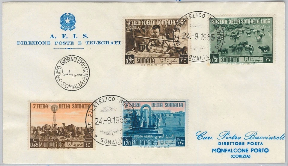 46180 - SOMÁLIA - HISTÓRIA POSTAL - CAPA FDC Scott # 205/6 + C46/7 ANIMAIS - Imagem 1 de 1