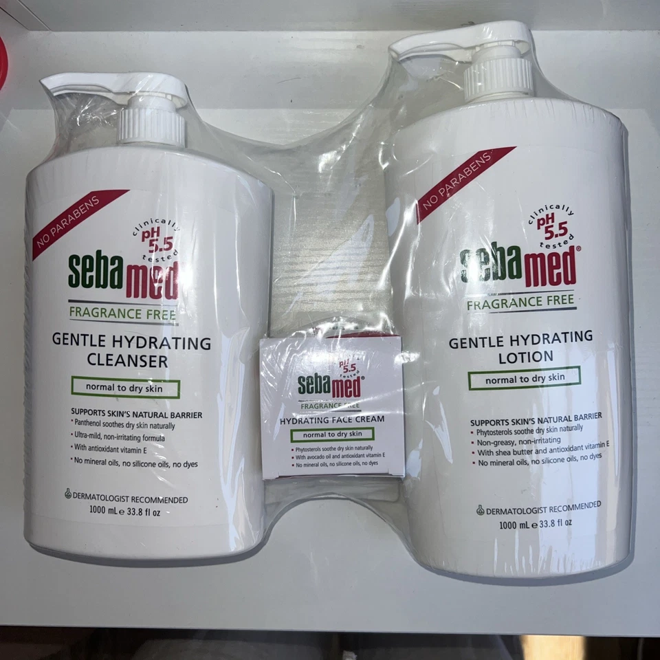 SebaMed Nuevo Juego de 3 Piezas BodyGentle Loción Hidratante, Limpiador, Crema Facial Foto 1 de 2