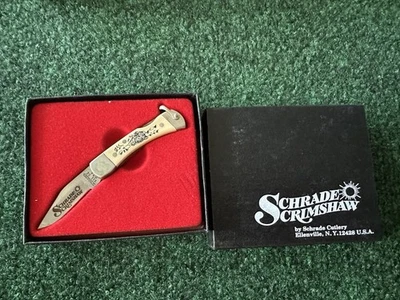 Cuchillo Schrade Scrimshaw American Frog Lockback 511 Hecho en EE. UU. Foto 1 de 4