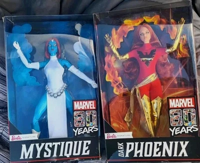 Boneca Barbie Marvel X-Men Fênix Negra e Mística - Imagem 1 de 2