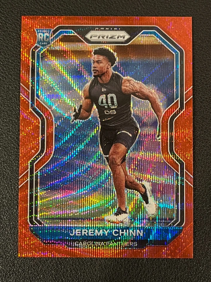 Jeremy Chinn 2020 Prizm Football Rookie Red Wave /149 Panthers - Image 1 of 1