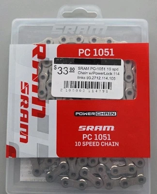 Cadena SRAM PC-1051 10 velocidades con PowerLock 114 eslabones 93.2712.114.105 Foto 1 de 2