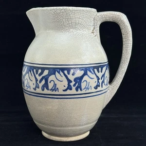 Early 1900s Dedham Pottery Blue Rabbit Large 72fl oz Water Pitcher 8.75" - Picture 1 of 8