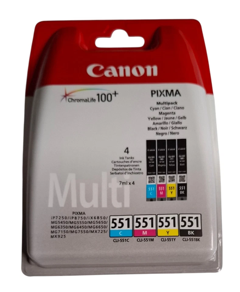 Canon CLI-551 Tintenpatrone Multipack Cyan, Magenta, Yellow, Black - Bild 1 von 1