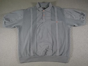 Camisa Polo De Colección Para Hombre Grande Gris Abuelo Papá Academia Preppy Tejida Texturizada - Imagen 1 de 8