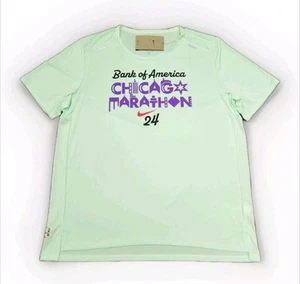 Nike Rise 365 2024 Chicago Marathon Short Sleeve Shirt Green Medium FV6329 376 - Picture 1 of 2