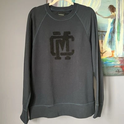 Club Monaco Sz M Sweatshirt Crewneck Navy Blue French Terry EXCELLENT - Image 1 of 4
