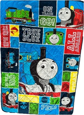 Y2K Thomas The Train Quilted Blanket Toddler Size Throw Reversible 39x59 - Image 1 of 4
