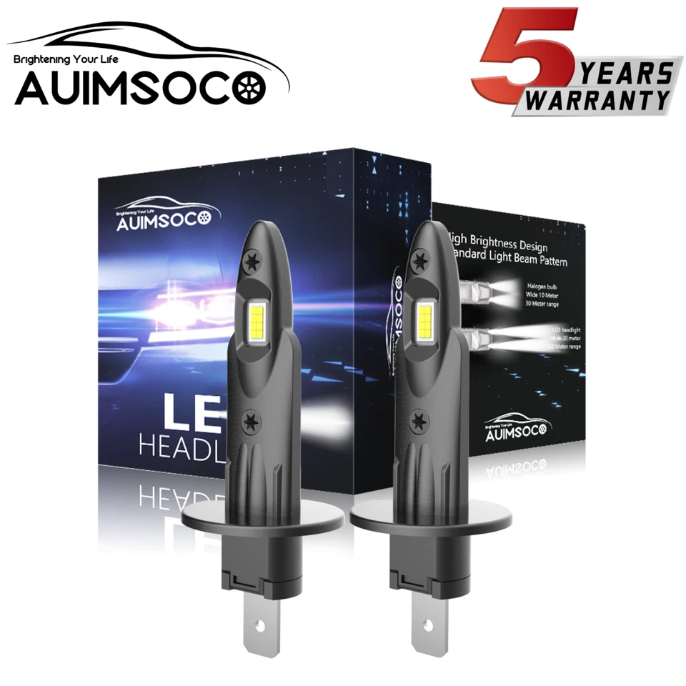 Faros LED blancos puros haz alto para Volkswagen Sharan 2002-2008 Foto 1 de 4