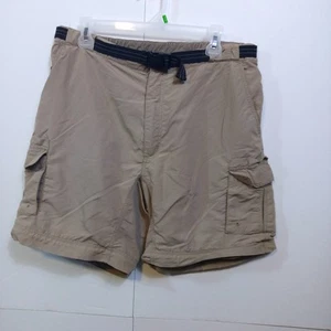 Magellan Fish Gear Shorts Mens Large Khaki Tan Cargo Water Repellent Zip Pockets - Picture 1 of 12