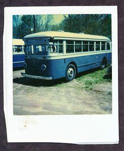 Vintage Farb Polaroid Foto - Bus mit Springfield Beschilderung - Bild 1 von 2